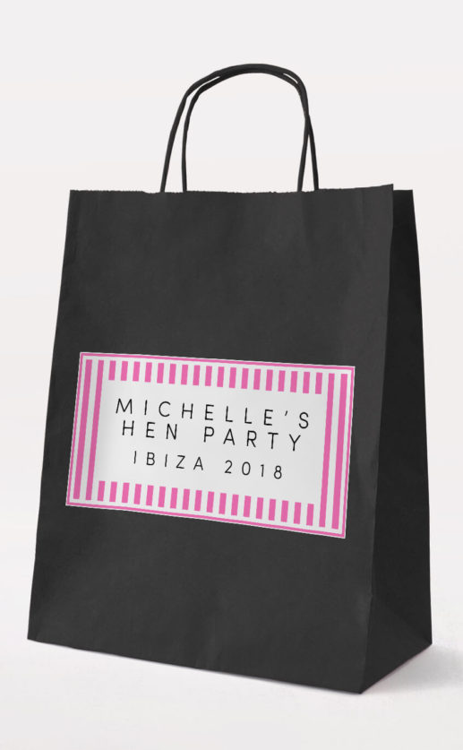 Light Type Gift Bag - Black - Personalised Hen Party Gift Bags