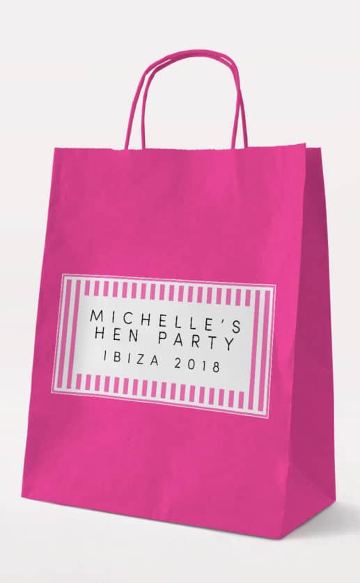 Light Type Gift Bag - Fuchsia - Personalised Hen Party Gift Bags