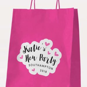 Love Hearts Gift Bag - Fuchsia - Personalised Hen Party Gift Bags