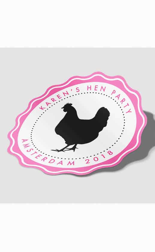 Chick Personalised Hen Party Stickers - Black - Pack of 10