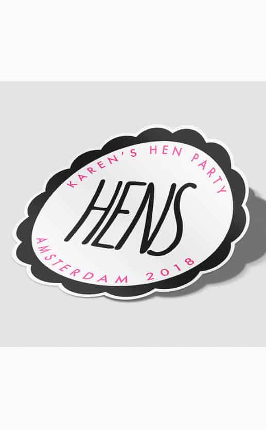Hens Personalised Hen Party Stickers - Pack of 10