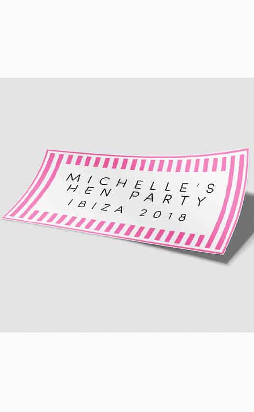 Light Type Personalised Hen Party Stickers - Pack of 10
