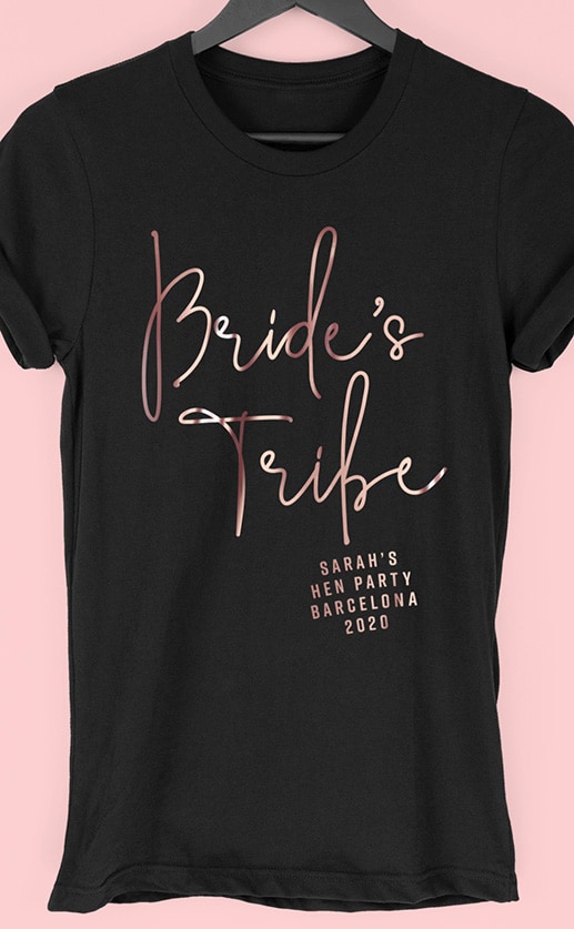 Bride's Tribe Foil - Personalised Hen Party T Shirt