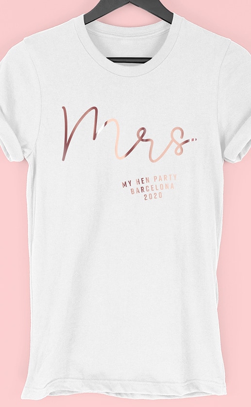 Mrs Foil - Personalised Hen Party T Shirt