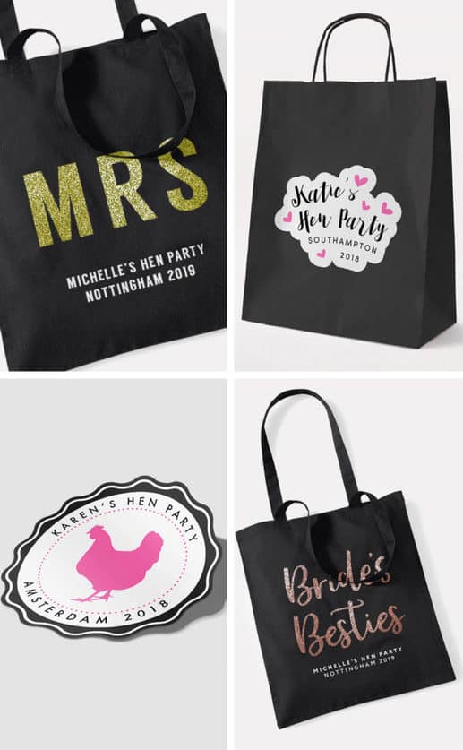 Personalised Hen Party Bags