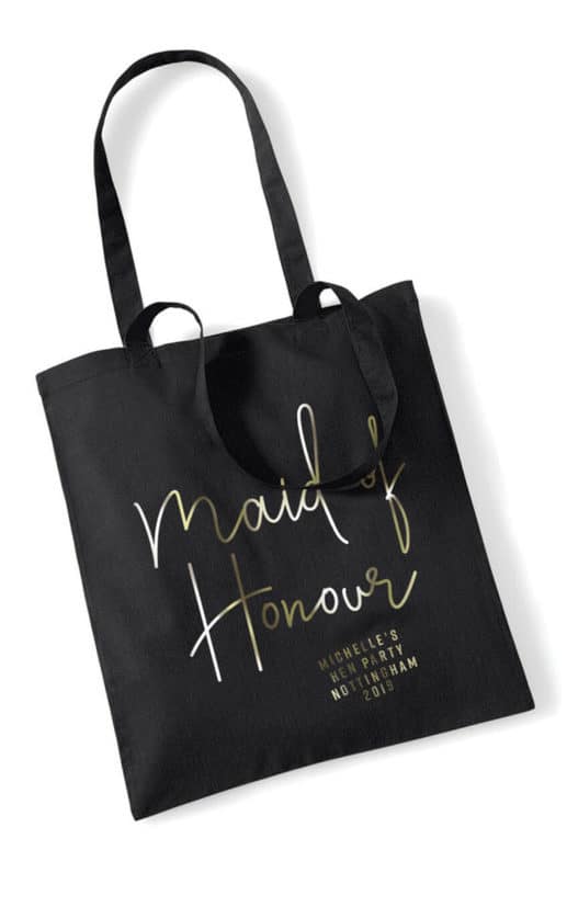 Maid of Honour Foil Hen Party Tote Bag