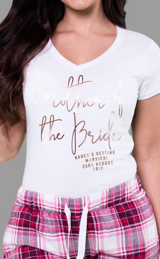 Mother of the Bride - Personalised Check Pyjama Set