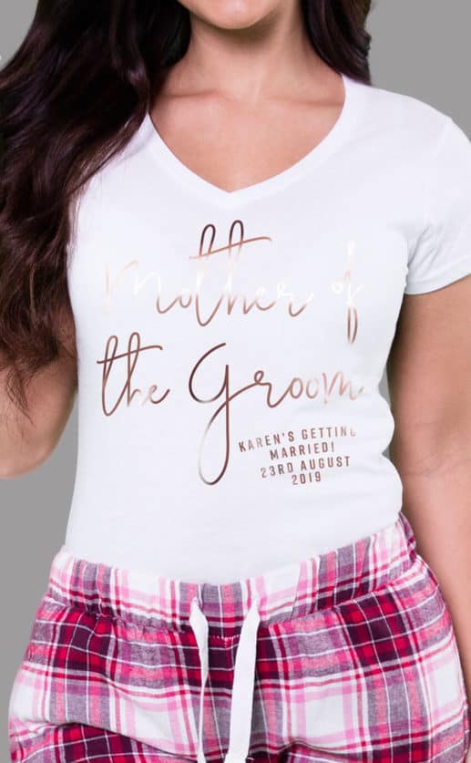 Mother of the Groom - Personalised Check Pyjama Set