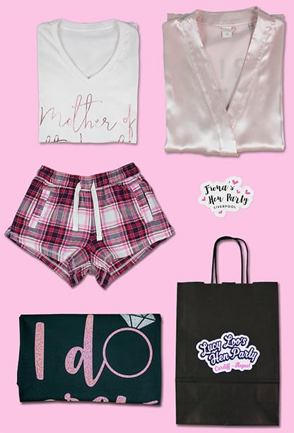 Hen Party T Shirts, PJs, Robes and Bags