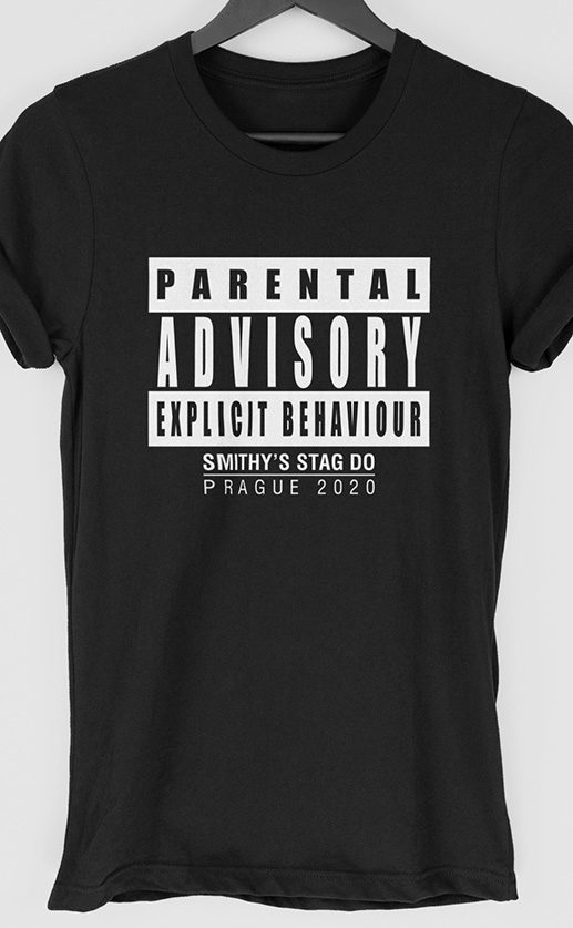 Parental Advisory Personalised Stag Do T Shirt
