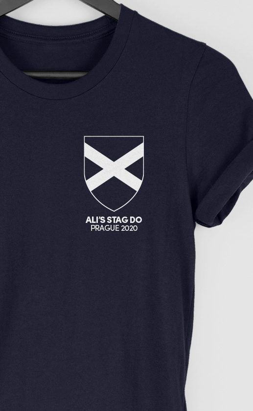 Scotland - Top Left Personalised Stag Do T Shirt
