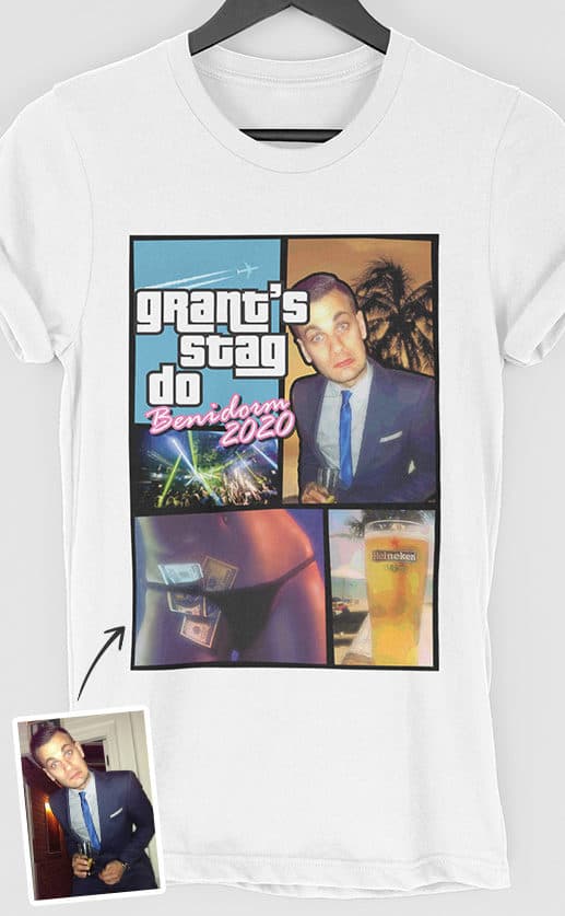 GTA PhotoWorks Personalised Stag Do T Shirt