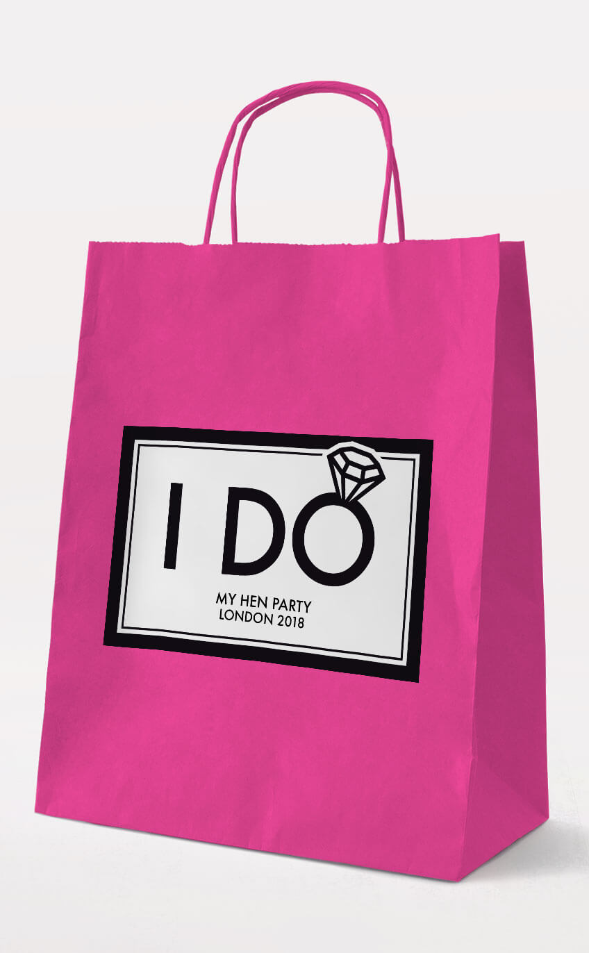 I Do Hen Party Gift Bag - Fuchsia - Personalised Hen Party Gift Bags
