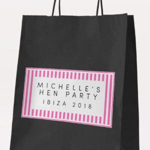Light Type Gift Bag - Black - Personalised Hen Party Gift Bags