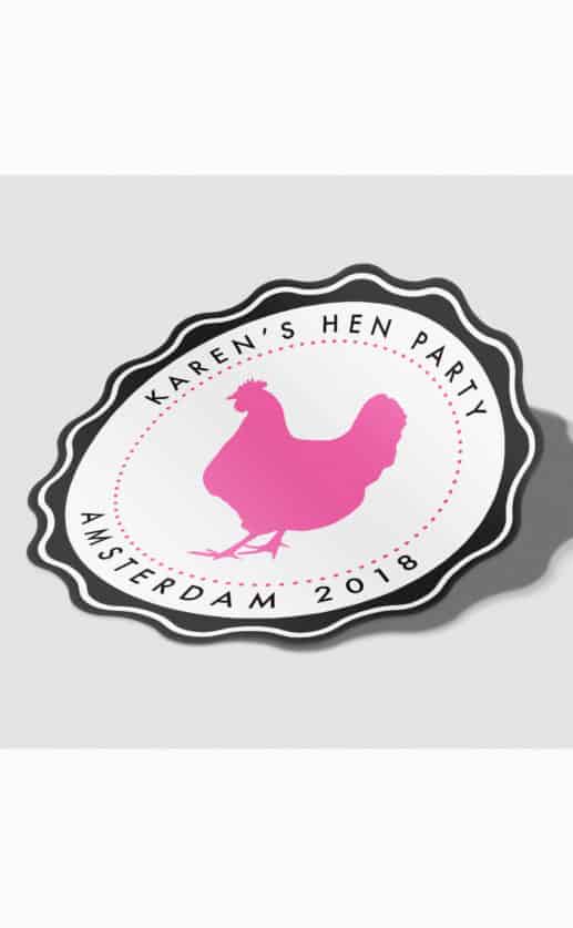 Chick Personalised Hen Party Stickers - Fuchsia - Pack of 10