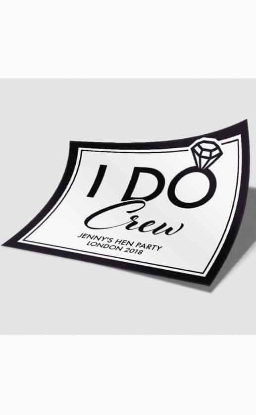I Do Crew Personalised Hen Party Stickers - Pack of 10
