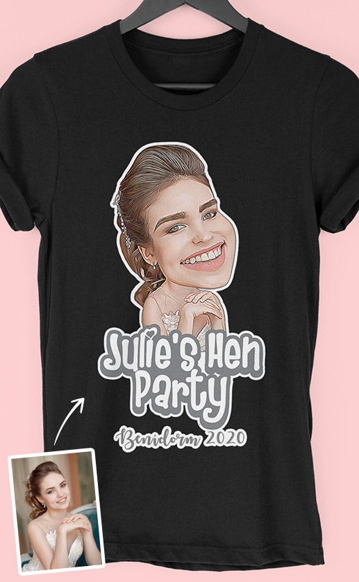 Caricature PhotoWorks - Personalised Hen Party T Shirt