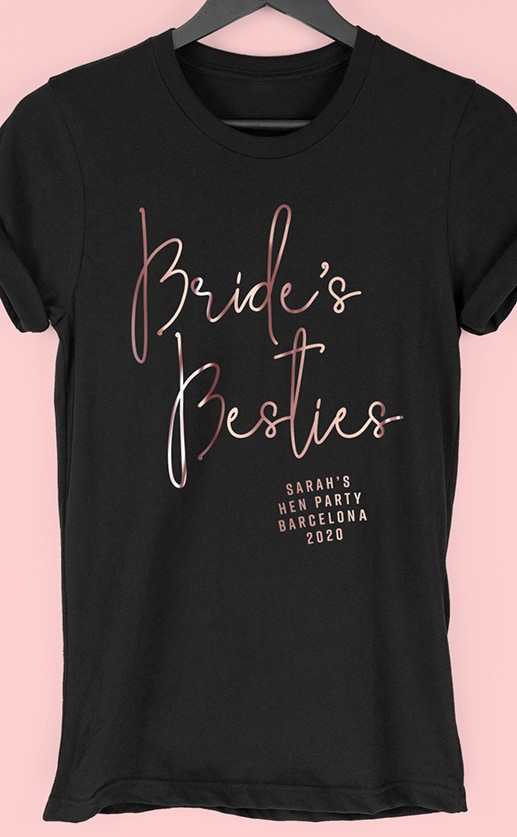 Bride's Besties Foil - Personalised Hen Party T Shirt