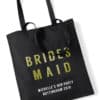 Bridesmaid Bold Glitter Hen Party Tote Bag